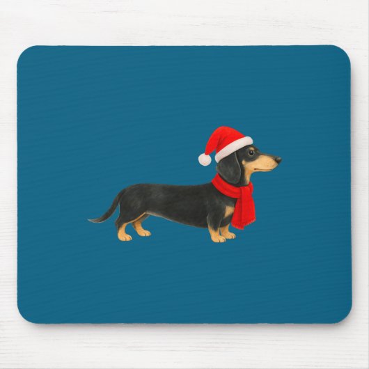 Santa Hat Dachshund Christmas Funny Cute Dog Mom  Mousepad (Vorne)