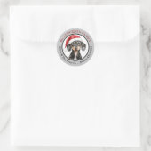 Santa Hat Dachshund Dog Return Address Runder Aufkleber (Tasche)