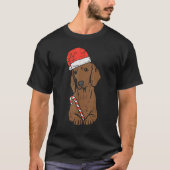 Santa Hat Dachshund Wiener Dog Christmas Xmas Men  T-Shirt (Vorderseite)