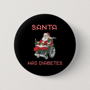 Santa hat Diabetes Weihnachten Button
