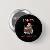 Santa hat Diabetes Weihnachten Button (Vorne & Hinten)