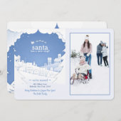 Santa hat eine neue Stopp Holiday Foto-Karte Einladung (Vorne/Hinten)