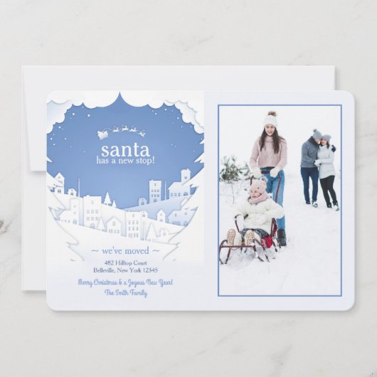 Santa hat eine neue Stopp Holiday Foto-Karte Einladung (Vorderseite)