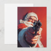 Santa hat eine Waffe Weihnachtskarten Feiertagskarte (Vorne/Hinten)