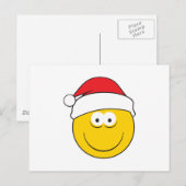 Santa Hat Face Feiertagspostkarte (Vorne/Hinten)
