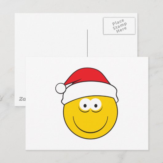 Santa Hat Face Feiertagspostkarte (Vorne/Hinten)