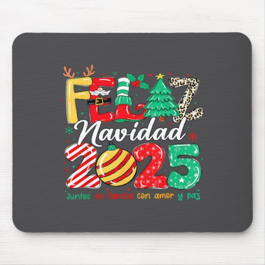 Santa Hat Family Christmas Matching Funny Feliz Na Mousepad (Vorne)