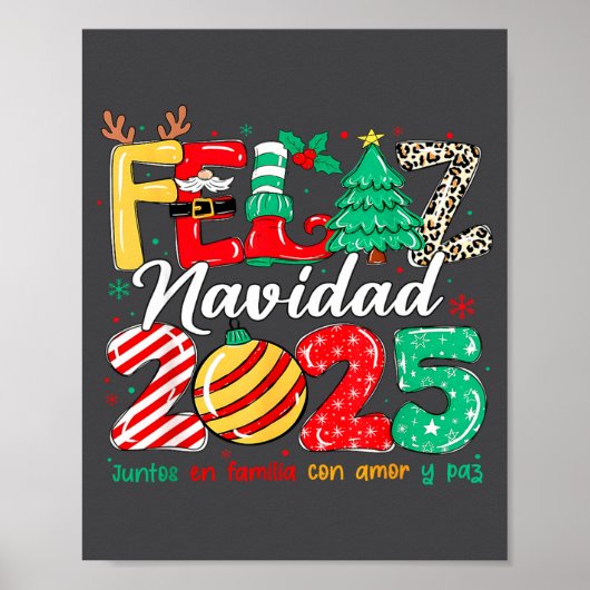 Santa Hat Family Christmas Matching Funny Feliz Na Poster (Vorne)
