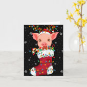 Santa Hat G Animal In Socks Xmas Tree Lights T Shi Karte (Gelbe Blume)