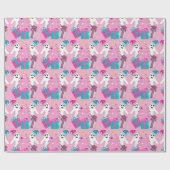 Santa Hat Ghosts with Christmas Tree & Presents Geschenkpapier (Flach)