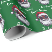 Santa Hat Gift Wrap, Custom Name Holiday Gift Geschenkpapier (Rolleneckpunkt)