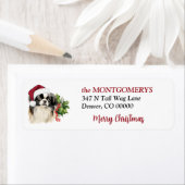 Santa Hat Japanese Chin Christmas Return Address (Insitu)