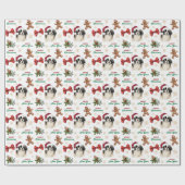 Santa Hat Japanese Chin Dog Christmas Geschenkpapier (Flach)