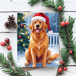 Santa Hat Labrador | Merry Christmas Dog Painting Feiertagskarte