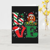 Santa Hat Love Cavalier King Charles Spaniel Dog X Karte (Gelbe Blume)