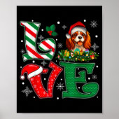 Santa Hat Love Cavalier King Charles Spaniel Dog X Poster (Vorne)