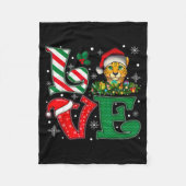 Santa Hat Love Cheetah Animal Xmas Men Women Girls Fleecedecke (Vorderseite)