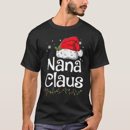 Santa Hat  Matching Family Christmas Pajamas Nana  T-Shirt (Vorderseite)