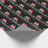 Santa Hat Merry Christmas Lights Xmas Family Gift Geschenkpapier (Ecke)