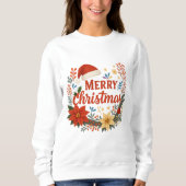 Santa Hat Merry Christmas Sweatshirt (Vorderseite)