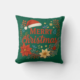 Santa Hat Merry Christmas Throw Pillow Kissen