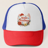 Santa Hat Merry Christmas Trucker Hat Truckerkappe (Vorderseite)