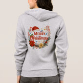 Santa Hat Merry Christmas Zip Hoodie (Rückseite)