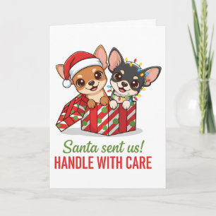 Santa hat mich gebeten, Chihuahua-Weihnachten mit  Feiertagskarte