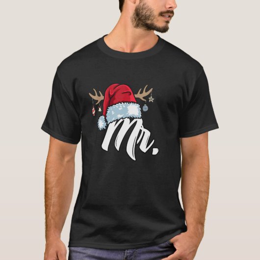 Santa Hat Mr Partner Outfit For Christmas 1 T-Shirt (Vorderseite)