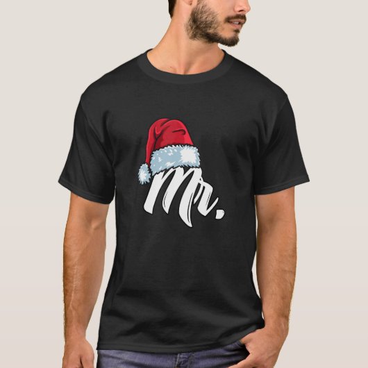 Santa Hat Mr Partner Outfit For Christmas T-Shirt (Vorderseite)