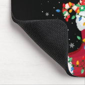 Santa Hat Otter Animal In Socks Xmas Tree Lights Mousepad (Ecke)