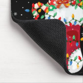 Santa Hat Otter Animal In Socks Xmas Tree Lights T Mousepad (Ecke)