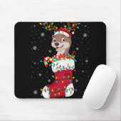 Santa Hat Otter Animal In Socks Xmas Tree Lights T Mousepad (Mit Mouse)