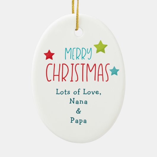 Santa Hat Polar Bear Cub Kids Ceramic Ornament (Hinten)