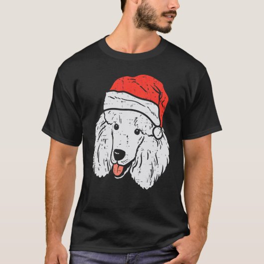 Santa Hat Poodle Christmas Xmas Dog  Owner Men Wom T-Shirt (Vorderseite)