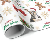 Santa Hat Rat Terrier Dog Christmas Geschenkpapier (Rolleneckpunkt)