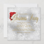 Santa Hat Snowflake Christmas Party Einladung<br><div class="desc">Fun red Santa hat white and gold snowflake Christmas party, Einladung with cute red Santa hat on pretty snowflake background. This elegant snowflake Christmas party einladung is easily customized for your event by simply adding your details in the font and color of your choice. This is hat ein frühes Design...</div>