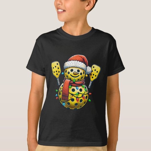 Santa Hat Snowman Family Matching Ckleball Christm T-Shirt (Vorderseite)