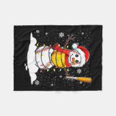 Santa Hat Snowman Xmas Funny Baseball Softball Chr Fleecedecke (Vorderseite (Horizontal))