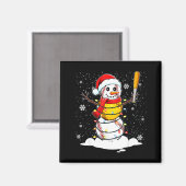 Santa Hat Snowman Xmas Funny Baseball Softball Chr Magnet (Vorderseite/Rückseite)