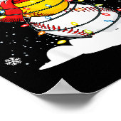 Santa Hat Snowman Xmas Funny Baseball Softball Chr Poster (Ecke)