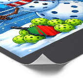 Santa Hat Snowman Xmas Funny Ckleball Christmas  Poster (Ecke)