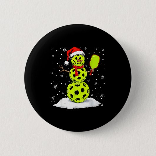 Santa Hat Snowman Xmas Funny Ckleball Lover Christ Button (Vorderseite)