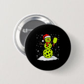 Santa Hat Snowman Xmas Funny Ckleball Lover Christ Button (Vorne & Hinten)