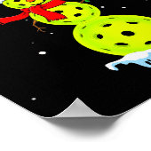 Santa Hat Snowman Xmas Funny Pickleball Player Pad Poster (Ecke)