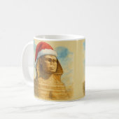 Santa Hat Sphinx Mug Egyptian Holiday Kaffeetasse (Vorderseite Links)