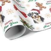 Santa Hat Swiss Mountain Dog Christmas Geschenkpapier (Rolleneckpunkt)