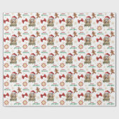 Santa Hat Toy Poodle Dog Christmas Geschenkpapier (Flach)
