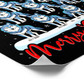 Santa Hat Ugly Xmas Funny Wolf Christmas Tree  Poster (Ecke)