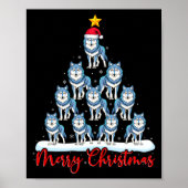 Santa Hat Ugly Xmas Funny Wolf Christmas Tree  Poster (Vorne)